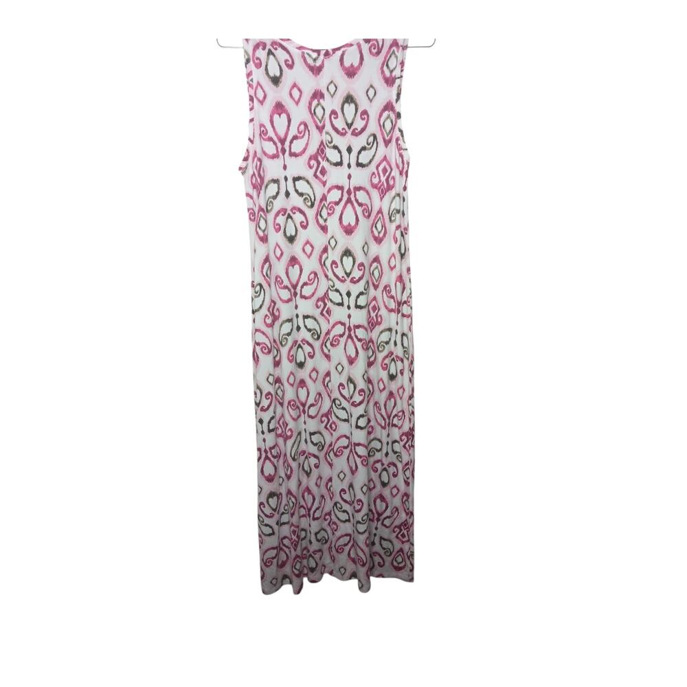 Fresh Produce Pink Abstract Print Sleeveless Maxi Dress L Made in USA - Picture 3 of 12